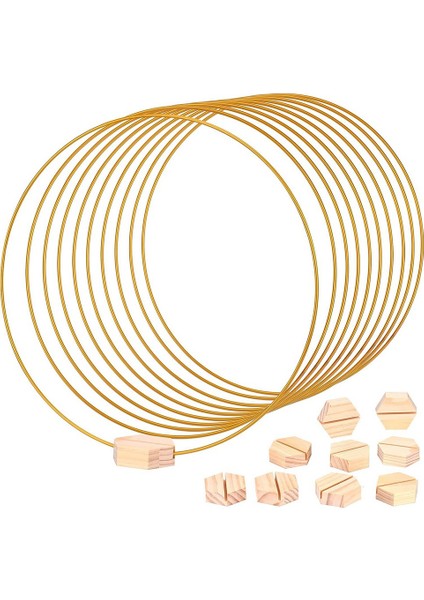 10'lu Yer Kartı Tutuculu Metal Çiçek Halkaları, Metal Çelenk Yüzük, Çelenk Kasnağı, Düğün Için 30 cm Metal Çiçek Kasnağı (Yurt Dışından)
