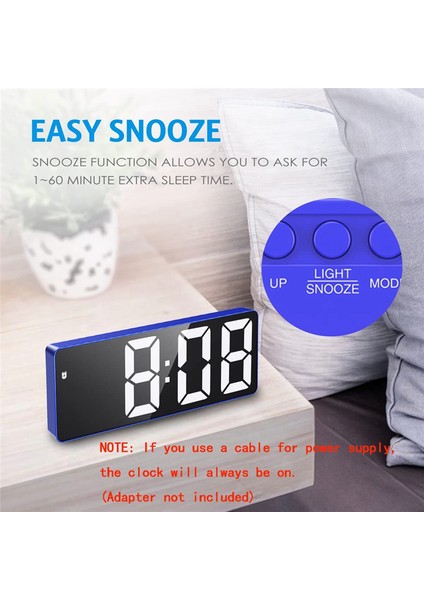 Dijital Çalar Saat, Yatak Odası Için LED Saat, Sıcaklık Göstergeli Elektronik Masaüstü Saati, Küçük Yeşil Saat (Yurt Dışından) fırsatları