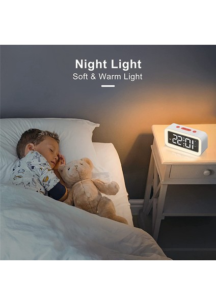 Dijital Çalar Saat, Ayarlanabilir Parlaklık Aynası Elektronik LED Saat, Yatak Odaları Için 12/24 Saat Alarm Saatleri (Beyaz) (Yurt Dışından) indirimleri