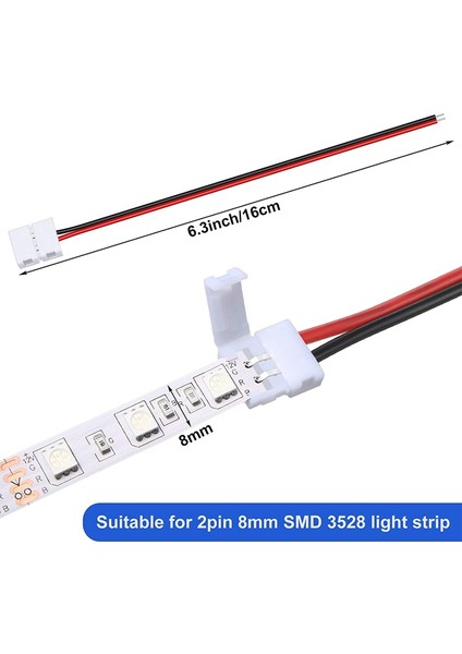 24 Adet 8mm 2 Pin LED Şerit Işık Konektörü 8 mm Genişliğinde Esnek Smd 3528 2835 Tek Renkli LED Şerit Işıklar Lehimsiz (Yurt Dışından) fiyatları