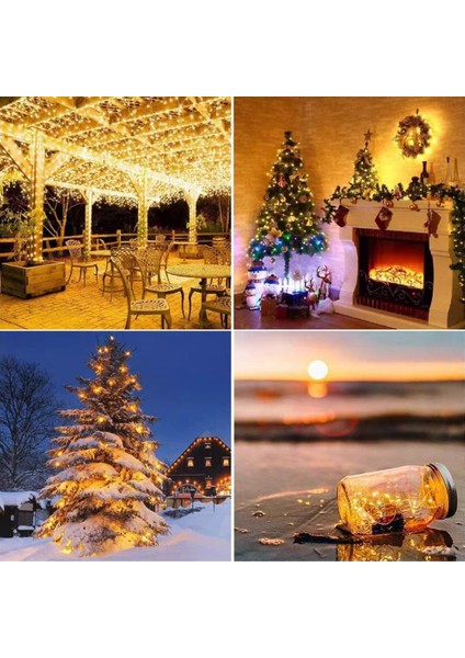 Güneş Enerjili Işıklar 200 LED Dize Peri Işıkları Açık Noel Aydınlatma Için Avlu Sokak Bahçe Dekor 20 M (Yurt Dışından)