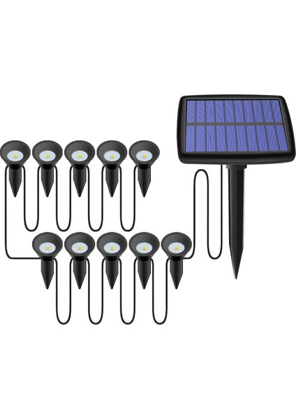 10 In 1 Güneş Işıkları Açık Havada Su Geçirmez Güneş Çim Işık Bahçe Yolu Havuz Dekorasyon Için Güneş Enerjisi Işığı (Yurt Dışından)