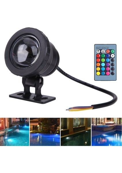 Abd Plug Sualtı Işık Uzaktan Kumanda ile LED Su Geçirmez Projektör 5 W DC12V Rgb Bahçe Spot Işığı Manzara, Siyah (Yurt Dışından) modelleri