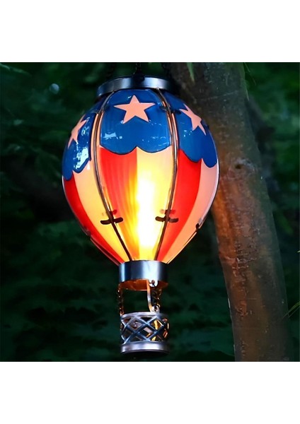 Güneş Enerjili Sıcak Hava Balonu Işık Fener Açık Bahçe Yard Asılı Dekorlar LED Işıklar 32 cm (Yurt Dışından) modelleri
