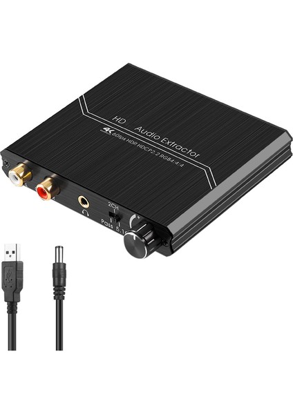 Çoklu Cihaz Bağlantısı Değiştirme Için Ses Kontrollü R/l Çıkış Ayırıcılı 4K/60Hz Ses Değiştirici Rca Hd Dönüştürücü (Yurt Dışından)