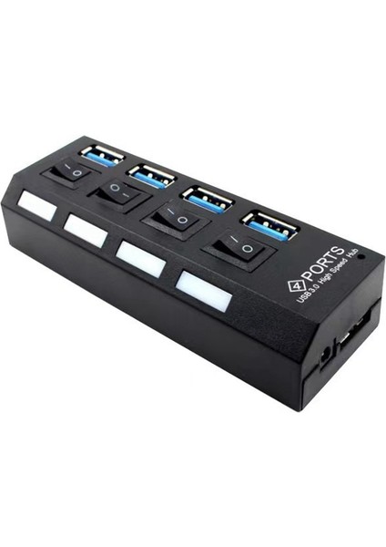 USB 3.0 Güç Adaptörü 4 Bağlantı Noktalı Çoklu USB Ayırıcı Hub 3.0usb Hub 50CM Kablo Hub Yerleştirme Istasyonu Abd Fişi (Yurt Dışından)