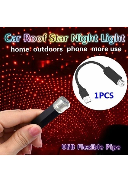 Araba LED Yıldızlı Işıklar Araç Iç Atmosfer Tavan Gece Yıldız Işığı Lambası USB Atmosfer Işıkları (Mavi) (Yurt Dışından)