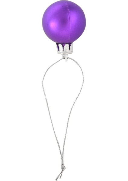24 Adet Şık Noel Baubles Ağacı Düz Glitter Xmas Süs Topu Dekorasyon Mor (Yurt Dışından)