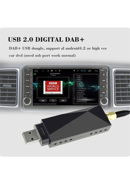 Dab + Anten USB Adaptörü ile Android Araba Radyo Gps Stereo Alıcı Oynatıcı Için Evrensel (Yurt Dışından)