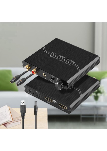 Çoklu Cihaz Bağlantısı Değiştirme Için Ses Kontrollü R/l Çıkış Ayırıcılı 4K/60Hz Ses Değiştirici Rca Hd Dönüştürücü (Yurt Dışından)