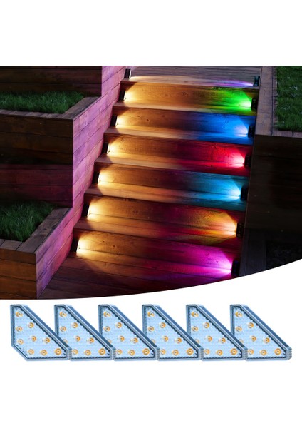 Güneş Adım Işıkları Su Geçirmez Rgb Güneş Merdiven Güverte Işıkları Sundurma, Arka Bahçe, Bahçe Için Güneş Enerjili LED Işıklar Dekor (Yurt Dışından) fiyatları