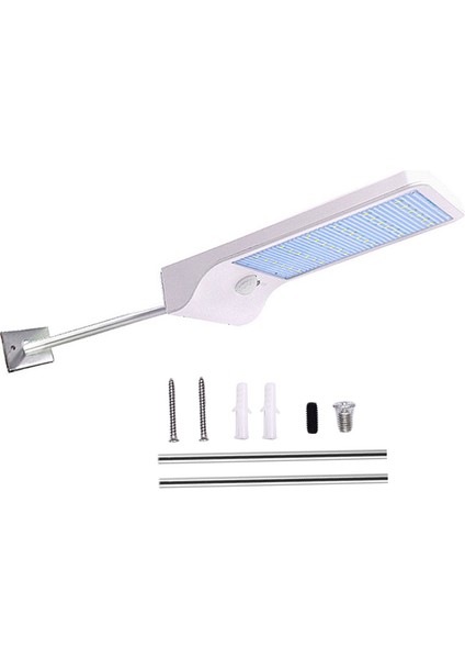 450LM 36LED Solar Sokak Lambası Montaj Çubuğu Spor Işık Hareket Sensörü Işık Bahçe Duvar Lambası Beyaz (Yurt Dışından)