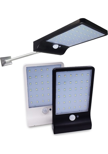 450LM 36LED Solar Sokak Lambası Montaj Çubuğu Spor Işık Hareket Sensörü Işık Bahçe Duvar Lambası Beyaz (Yurt Dışından)