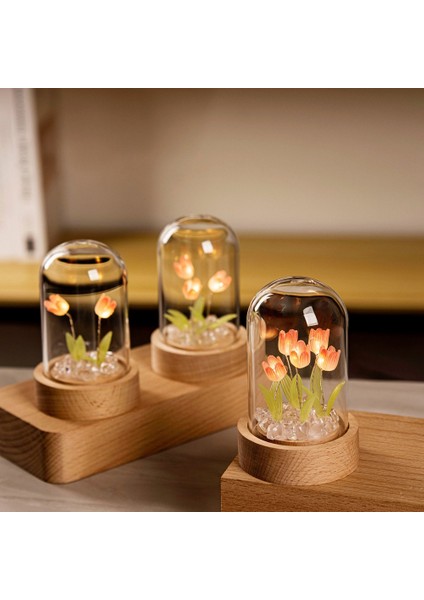 Lale Gece Lambası El Yapımı Dıy Malzeme Lale Kız Oturma Odası Gece Lambası Masaüstü Işığı Romantik Ortam Lambası-Sarı (Yurt Dışından) fırsatları