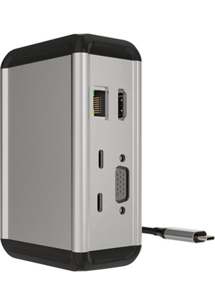 12'si 1 Arada Dikey USB 3.0 4K -Uyumlu VGA Tf Okuyucu Usb-C Ayırıcı Tip C Hub Ethernet Adaptörü Bağlantı Istasyonu (Yurt Dışından)