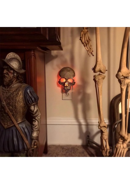 Cadılar Bayramı Kafatası Gece Lambası Korku Lambası Gotik Kafatası Gece Lambası Lamba Fişi Duvar Dekoratif Gotik Abd Plug (Yurt Dışından)