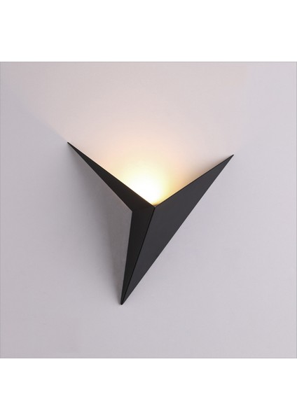 Modern ve Basit Üç Köşeli Şekil LED Duvar Lambası Iskandinav Tarzı Iç Mekan Duvar Oturma Odası Lambası Basit Aydınlatma-Siyah (Yurt Dışından) indirimleri
