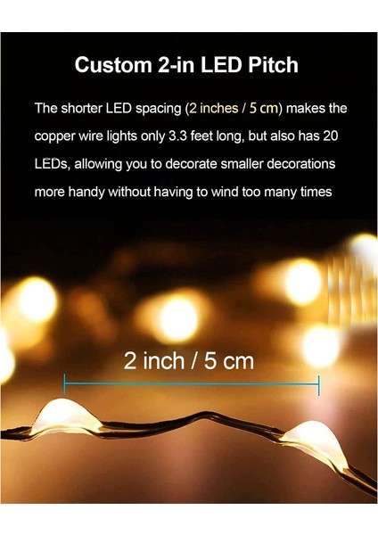 20PACK Peri Işıklar Kumandalı 3.3ft 20LED Mini Işıklar Mason Kavanozları Için Yıldızlı Işıklar Noel, Sıcak Beyaz (Yurt Dışından) modelleri