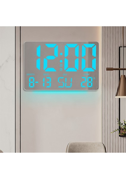 Dijital Duvar Saati Ekranı, Tarih, Sıcaklık, Erteleme, Ayarlanabilir Parlaklık, Beyaz ile 11.2 Inç Gökkuşağı LED Saat (Yurt Dışından)