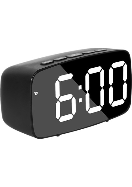 Akıllı Dijital Çalar Saat Başucu, Beyaz LED Seyahat USB Masa Saati, Yatak Odası Için 12/24H Tarih Sıcaklık Erteleme Ile, Siyah (Yurt Dışından)