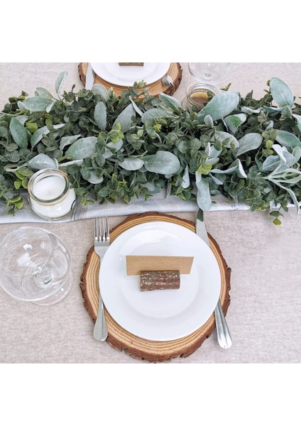 Sahte Karışık Okaliptüs Yaprakları ve Kuzu Kulak Yaprakları Garland Çiftlik Evi Için Gri Yeşil Yapay Yeşillik Garland (Yurt Dışından) indirimleri