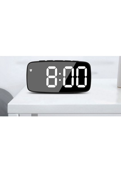 Akıllı Dijital Çalar Saat Başucu, Yeşil LED Seyahat USB Masa Saati 12/24H Tarih Sıcaklık Erteleme Yatak Odası Için, Siyah (Yurt Dışından)