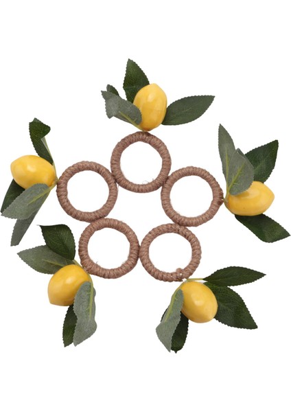 Limon Peçete Halkaları Seti, Limon Asma Peçete Halkaları, Ev Için Yemek Masası Ayarı Peçete Tutucu, Yemek Masası, Tatil Dekor (Yurt Dışından)