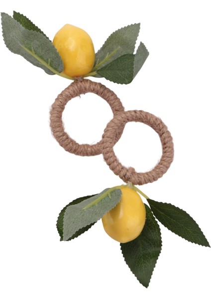 Limon Peçete Halkaları Seti, Limon Asma Peçete Halkaları, Ev Için Yemek Masası Ayarı Peçete Tutucu, Yemek Masası, Tatil Dekor (Yurt Dışından)