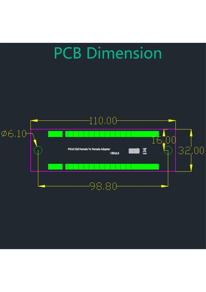 Pcı-E X16 Dişi - Dişi Adaptör Konnektörü Pcı Express 3.0 16X - 16X Genişletici Yükseltici Dönüştürücü Pcb Kartı Tasarımı (Yurt Dışından)