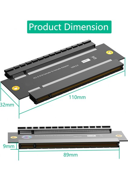 Pcı-E X16 Dişi - Dişi Adaptör Konnektörü Pcı Express 3.0 16X - 16X Genişletici Yükseltici Dönüştürücü Pcb Kartı Tasarımı (Yurt Dışından)