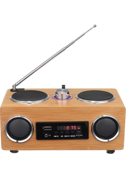 Kablosuz Ahşap Retro Hoparlör Radyo Subwoofer Ev Ses Sütunu Bluetooth Müzik Merkezi Desteği Usb/tf/fm (Yurt Dışından)