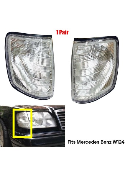 Çift Ön Köşe Işık Dönüş Sinyali Lambası Mercedes-Benz Için W124 E320 E420 E500 1994-1996 1248261143 1248261243 (Yurt Dışından)