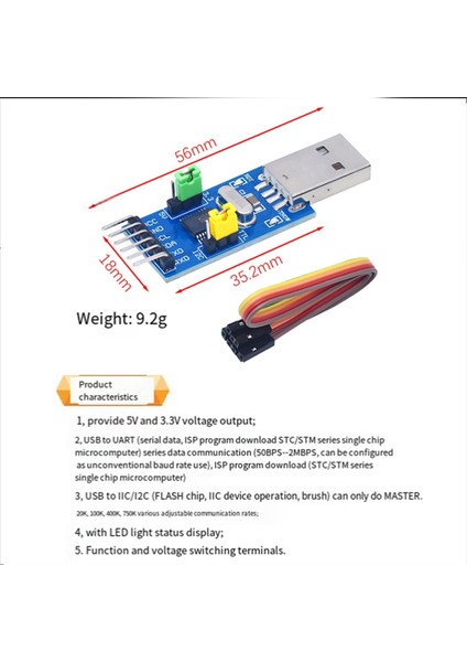 Usb'den Iıc'ye Adaptör Modülü, Usb'den Iıc'ye I2C Uart Dönüştürücü Adaptör Modülü Elektronik Bileşenler (Yurt Dışından)