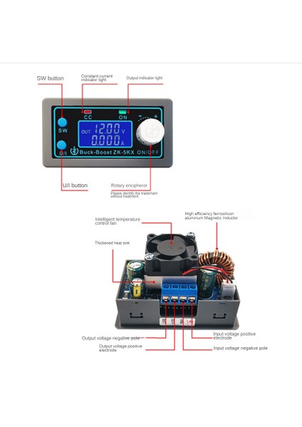 Dc Cnc Ayarlanabilir Otomatik Güçlendirme Güç Modülü 5A 80W Gerilim Akım Sabit Gerilim Sabit Akım Regülatörü (Yurt Dışından)