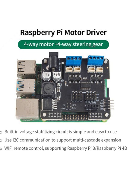 4b 3 Robot Genişletme Kartı Step Motor Şapka 4 Yollu Motor Wifi Uzaktan Kumanda Için (Yurt Dışından)