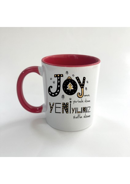 Joyumuz Yerinde Olsun Baskılı Kırmızı Mega Yılbaşı Kupası