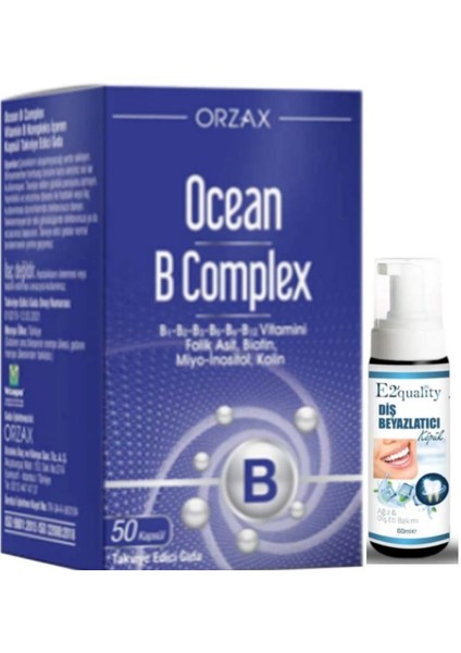 Ocean B Complex Takviye Edici Gıda 50 Kapsül - Diş Beyazlatıcı Köpük