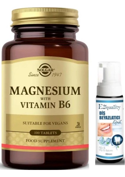 Magnesium With Vitamin B6 100 Tablet - Diş Beyazlatıcı Köpük