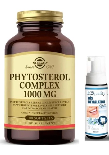 Phytosterol Complex 1000 Mg 100 Yumuşak Jelatinli Kapsül - Diş Beyazlatıcı Köpük