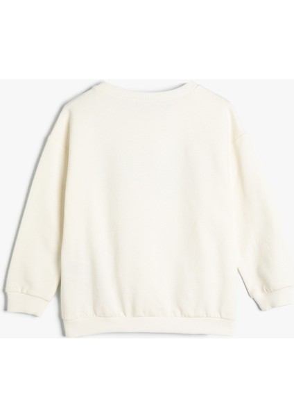 Sweatshirt Uzun Kollu Bisiklet Yaka Şehir Temalı Şardonlu Pamuklu