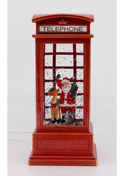 Noel Baba ve Geyik Işıklı ve Müzikli Kar Küresi