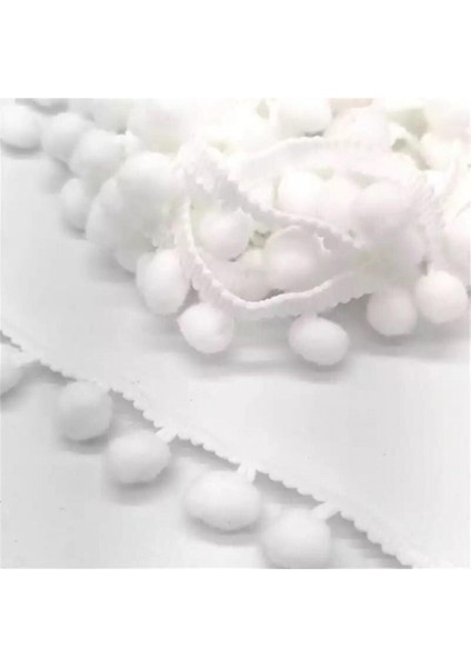 Beyaz Şerit Ponpon 2 mt