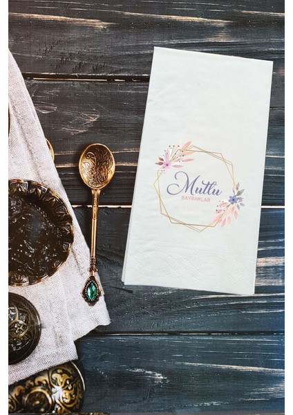 Mutlu Bayramlar Bayram Sofrası Konuşan Peçete Sunum Peçetesi