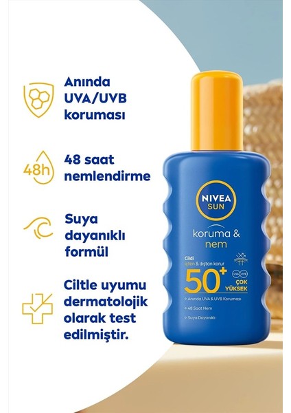 Sun Güneş Kremi Çok Yüksek Koruma SPF50 200 ml Sprey X2 fiyatları