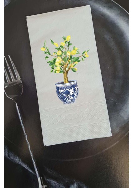 Bleu Blanc Limon Ağacı Konuşan Peçete Sunum Peçetesi