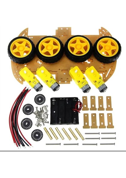 TT DİŞLİ motor lastikler ile DC 3V-6V sarı plastik yakın dişli motor