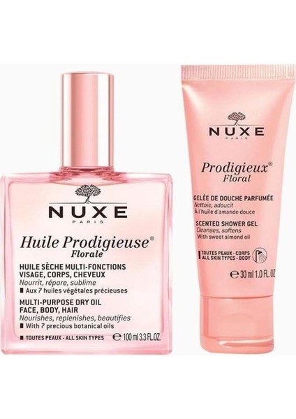 Huile Prodigieuse Florale Çok Amaçlı Kuru Yağ 100 ml + Duş Jeli 30 ml