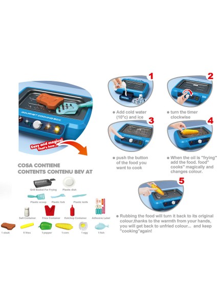 Çocuk Oyuncak Mutfak Pişirme Kutusu - Mavi (Yurt Dışından)