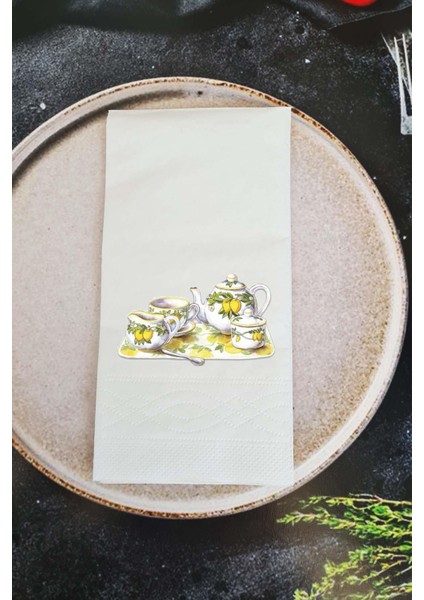 Kahve Sunumu Fincanlar Konuşan Peçete Sunum Peçetesi