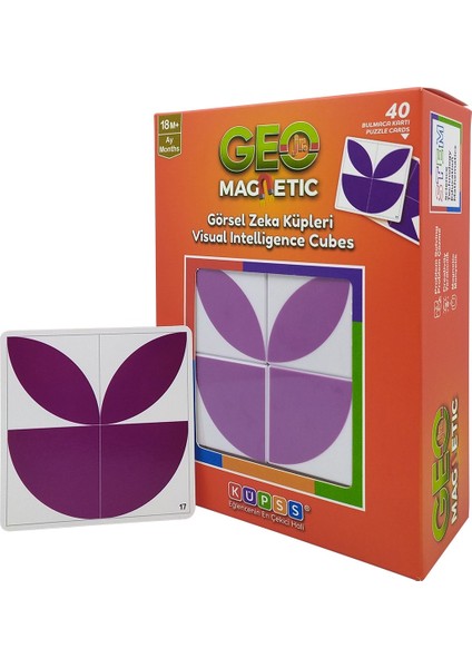 Geo Jr. Manyetik Görsel Zeka Küpleri - Geometrik Desen Oyunu - 3D Şekil Puzzle